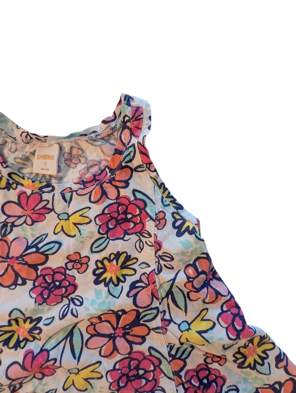 Gymboree Girls' Floral Top Sleeveless - Pink, Yellow & Green Cotton Size 5